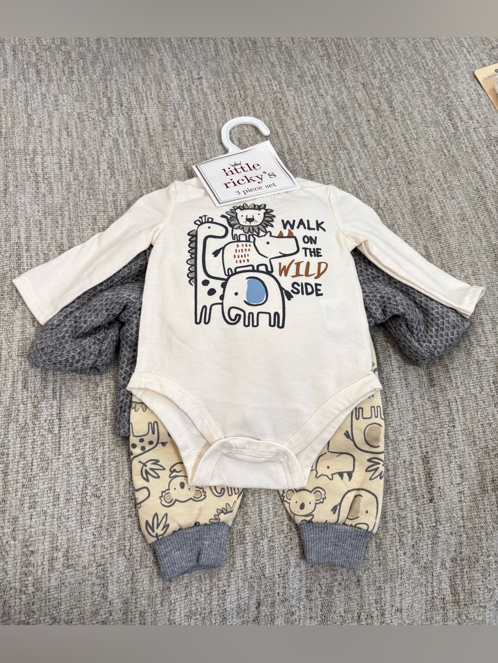 Cream Animal Print One-Piece Bodysuit